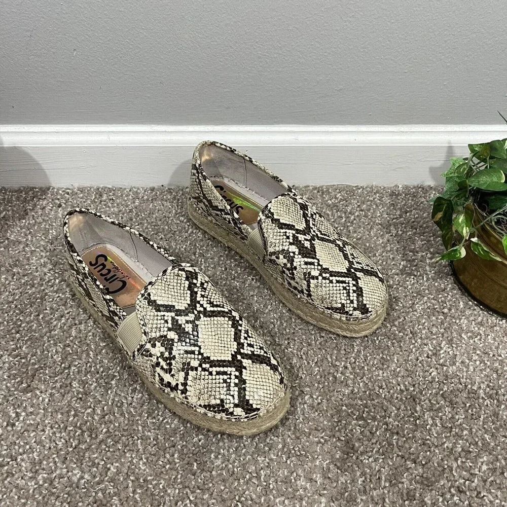Circus By Sam Edelman Platform Espadrilles Snakeskin Women's Size 9 M
